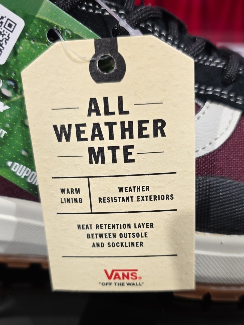 Vans Sk8-Hi MTE All Weather Maroon Burgundy Suede Men's 9.0 Women's 10.5 New - Picture 8 of 10
